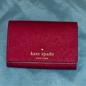 *NEW NEVER USED* Kate Spade red leather card wallet
